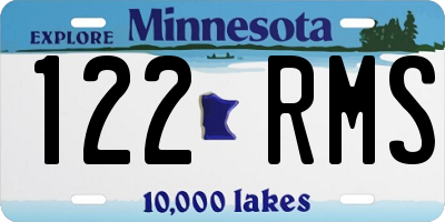 MN license plate 122RMS