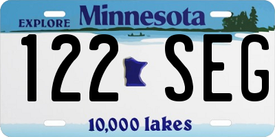 MN license plate 122SEG