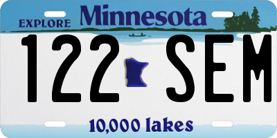 MN license plate 122SEM