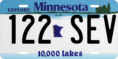 MN license plate 122SEV