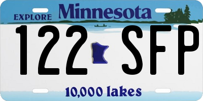 MN license plate 122SFP