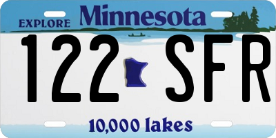 MN license plate 122SFR