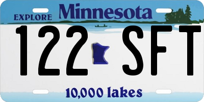 MN license plate 122SFT