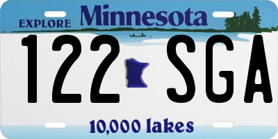 MN license plate 122SGA