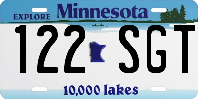 MN license plate 122SGT