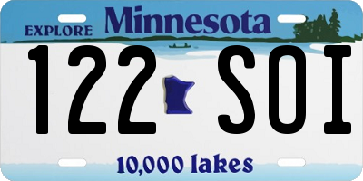 MN license plate 122SOI