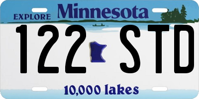 MN license plate 122STD