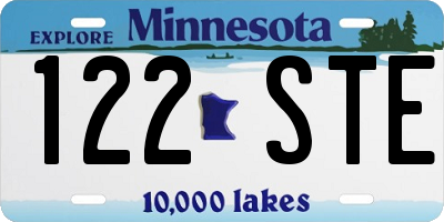 MN license plate 122STE