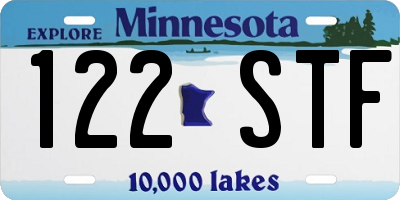 MN license plate 122STF