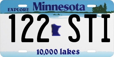 MN license plate 122STI