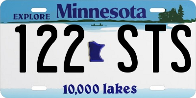 MN license plate 122STS