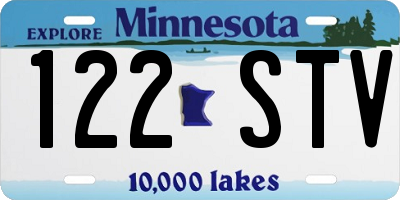 MN license plate 122STV