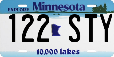MN license plate 122STY
