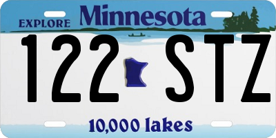 MN license plate 122STZ