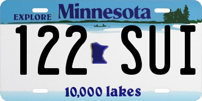 MN license plate 122SUI