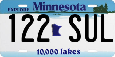 MN license plate 122SUL