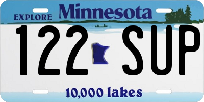 MN license plate 122SUP