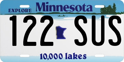 MN license plate 122SUS