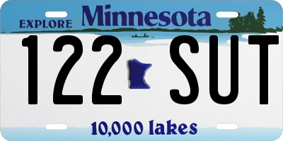 MN license plate 122SUT