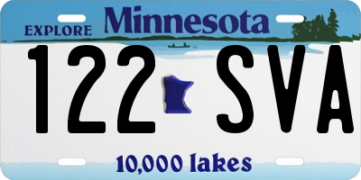 MN license plate 122SVA