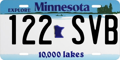 MN license plate 122SVB