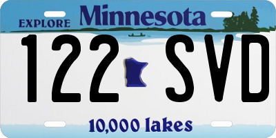 MN license plate 122SVD
