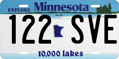 MN license plate 122SVE