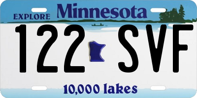 MN license plate 122SVF