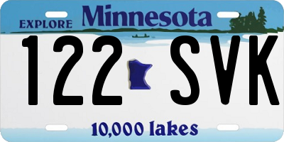 MN license plate 122SVK