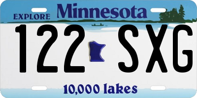 MN license plate 122SXG