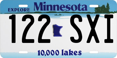 MN license plate 122SXI