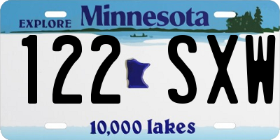 MN license plate 122SXW
