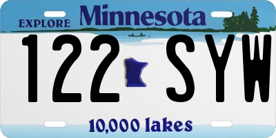 MN license plate 122SYW