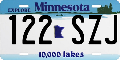 MN license plate 122SZJ