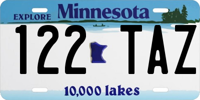 MN license plate 122TAZ