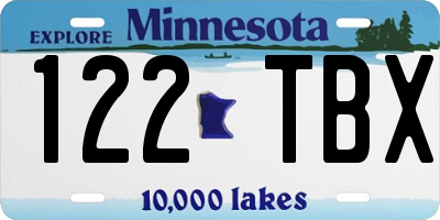 MN license plate 122TBX