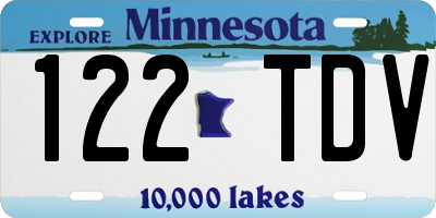 MN license plate 122TDV