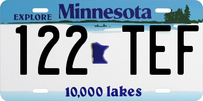 MN license plate 122TEF