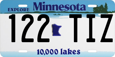 MN license plate 122TIZ