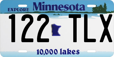 MN license plate 122TLX