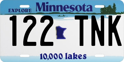 MN license plate 122TNK