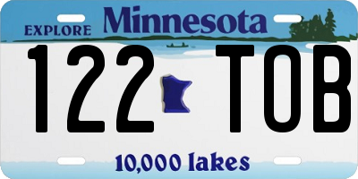 MN license plate 122TOB