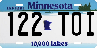 MN license plate 122TOI