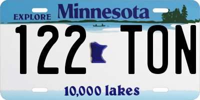 MN license plate 122TON