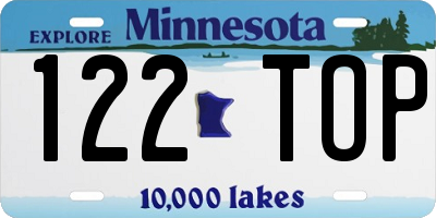 MN license plate 122TOP