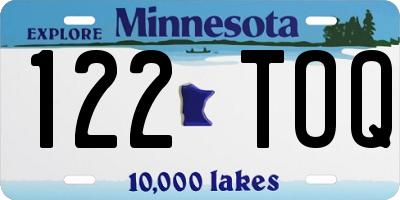 MN license plate 122TOQ