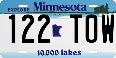 MN license plate 122TOW