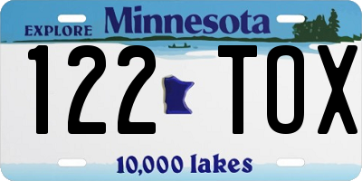 MN license plate 122TOX