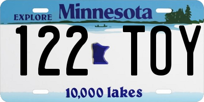 MN license plate 122TOY