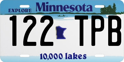 MN license plate 122TPB